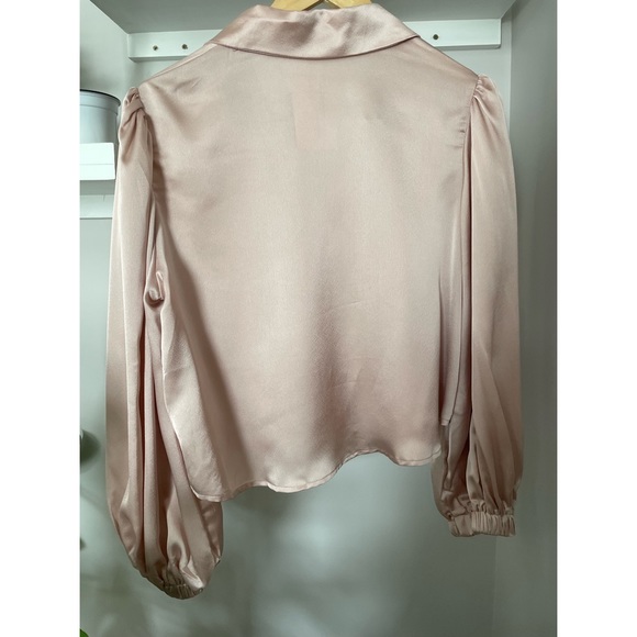 NWT Ellison Pink Champagne Satin Shirt - Picture 5 of 5